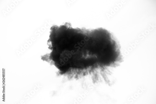 black smoke or cloud isolated on white background