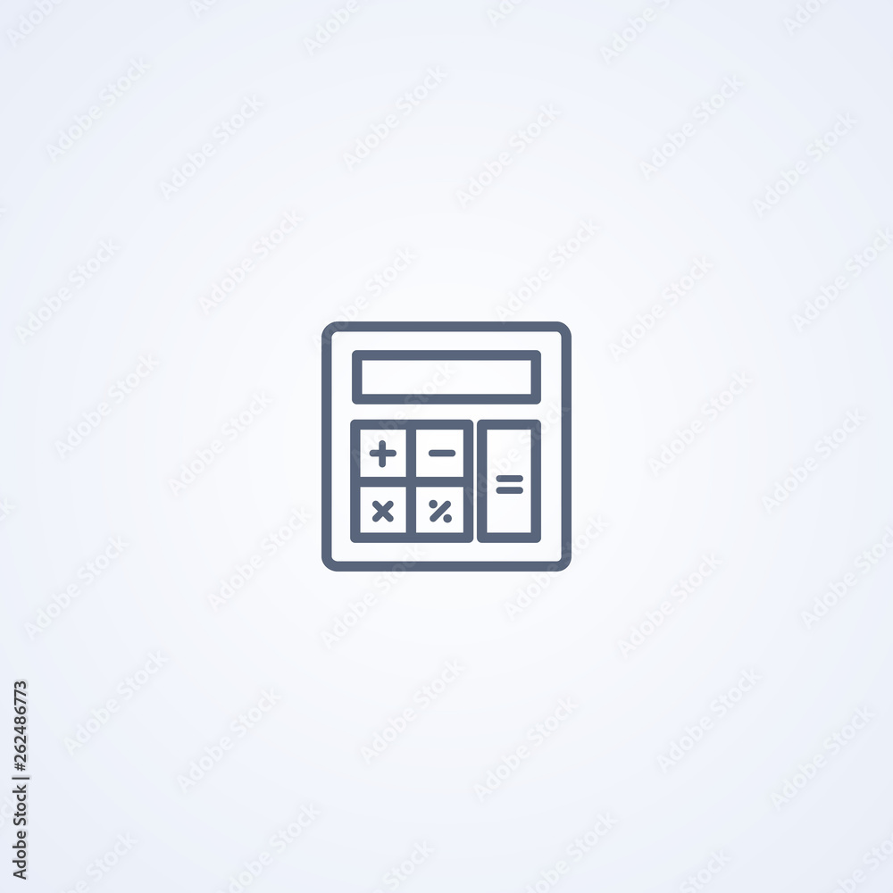 Calculator, vector best gray line icon Calculator, vector best gray line icon
