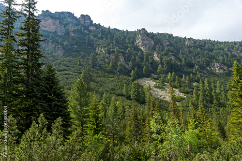 Landscape from hiking trail for Malyovitsa peak, Rila Mountain, Bulgaria