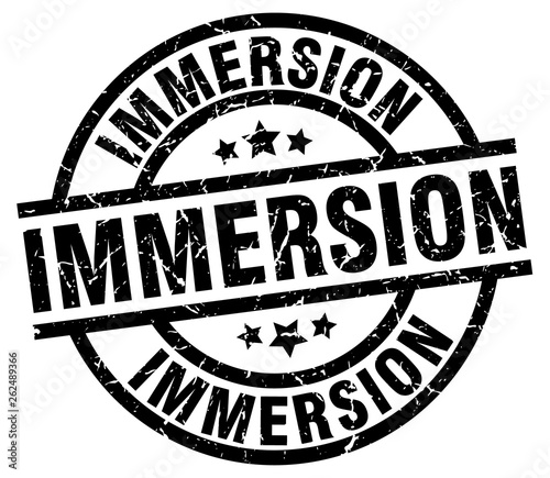 immersion round grunge black stamp