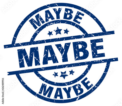 maybe blue round grunge stamp