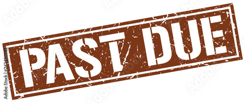 past due square grunge stamp