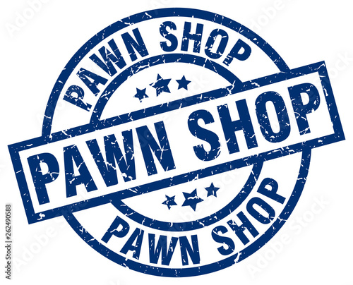 pawn shop blue round grunge stamp