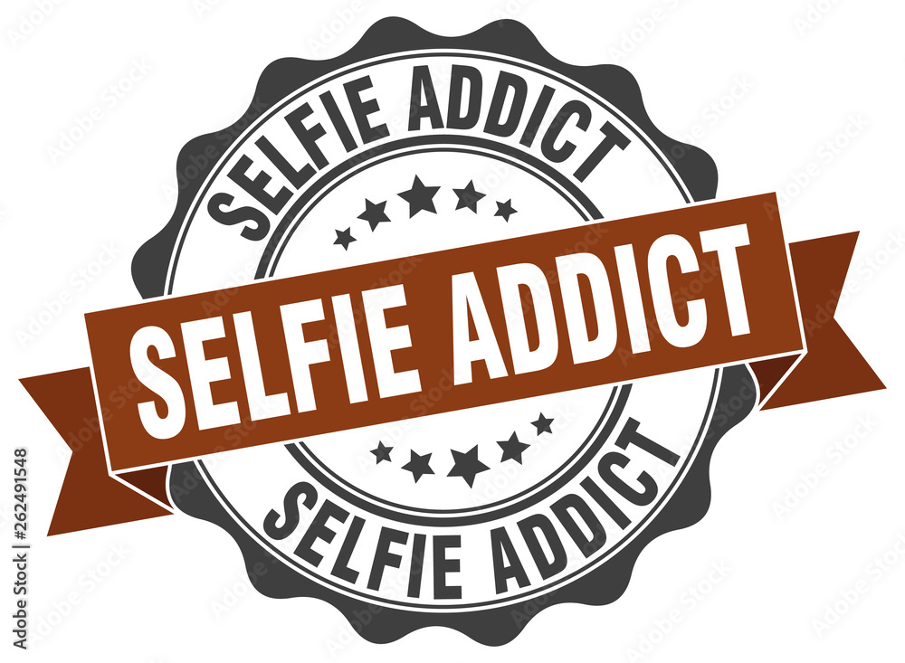 selfie addict stamp. sign. seal