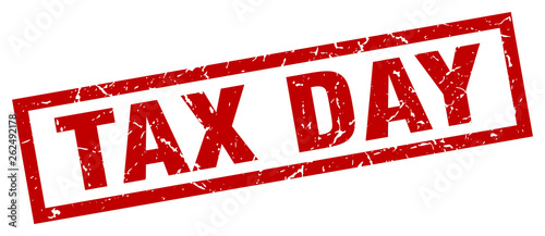 square grunge red tax day stamp