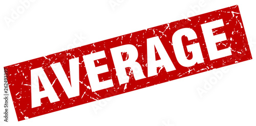 square grunge red average stamp