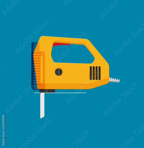 Flat vector fretsaw isolated icon