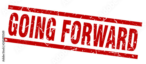 square grunge red going forward stamp