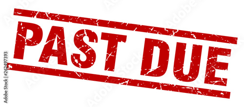 square grunge red past due stamp