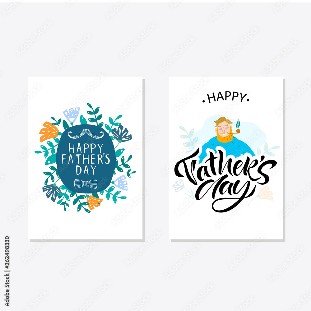 Greeting card template for Happy fathers day with typography design.