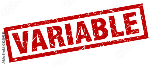 square grunge red variable stamp