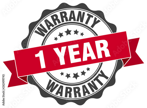 1 year warranty stamp. sign. seal