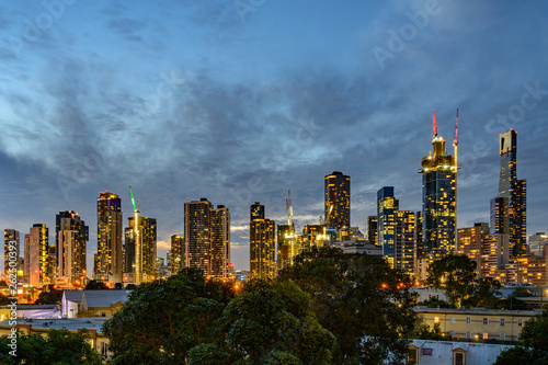 Melbourne City Skyline at twilight