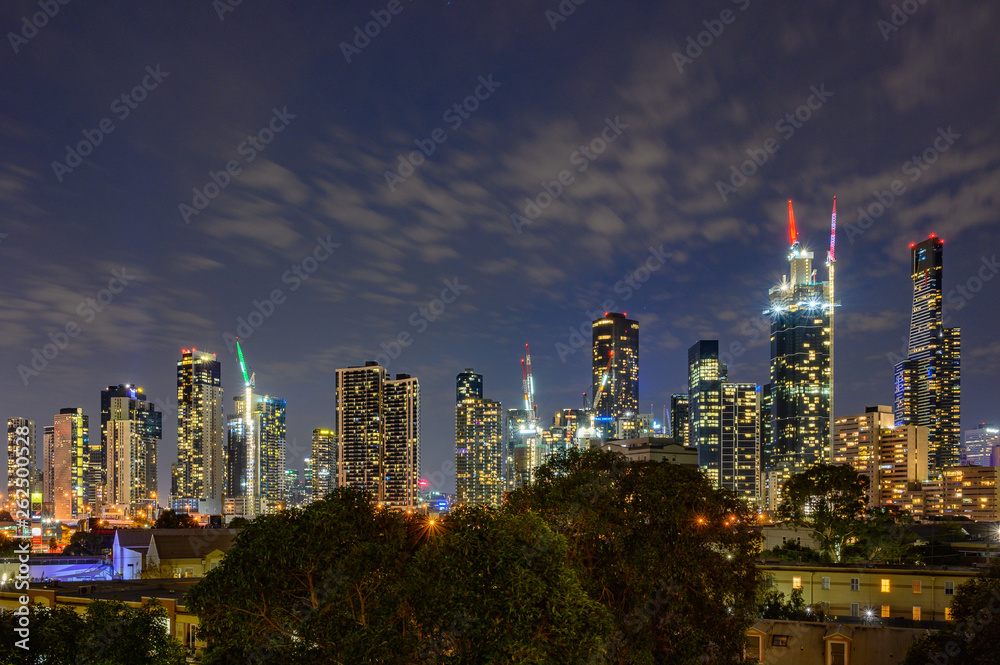 Melbourne City Skyline at Night