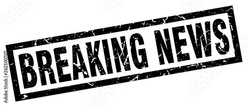 square grunge black breaking news stamp