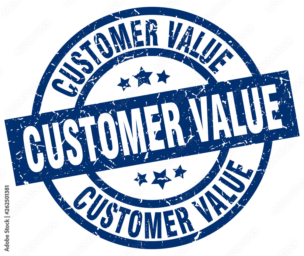 Fototapeta premium customer value blue round grunge stamp