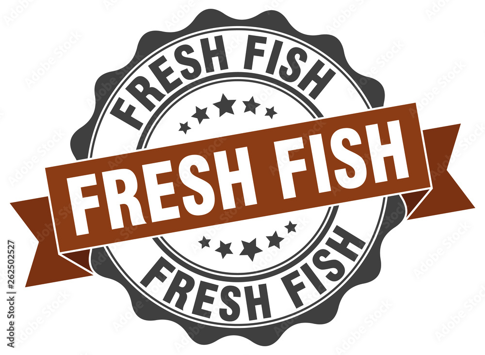 fresh fish stamp. sign. seal