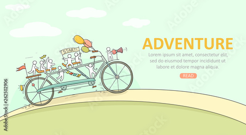 little people ride on bicycle