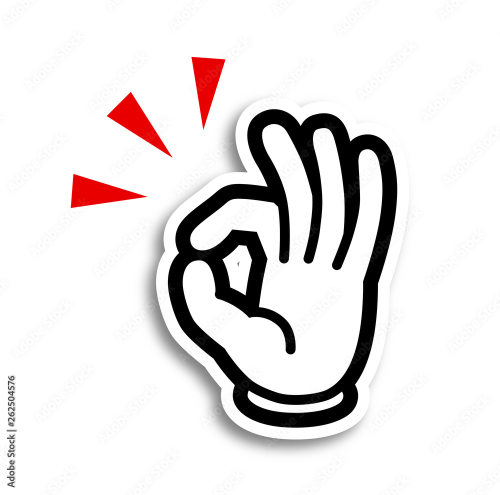 手の漫画風アイコン Okサイン Stock Vector Adobe Stock