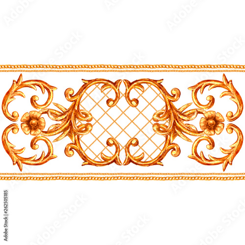 Baroque style golden orname...