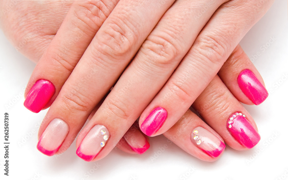 Woman's nails with beautiful manicure fashion design Woman's nails with beautiful manicure fashion design