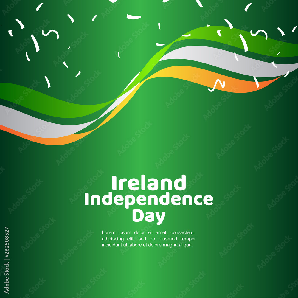 Fototapeta premium Ireland Independence Day Vector Template Design Illustration