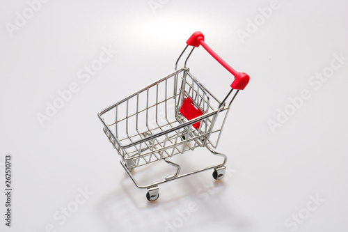 shopping trolley isolated on white