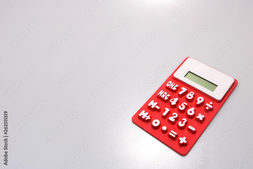 red calculator isolated on white background red calculator isolated on white background