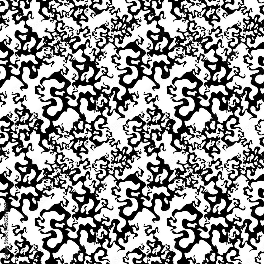 Ink blots.Monochrome  seamless pattern