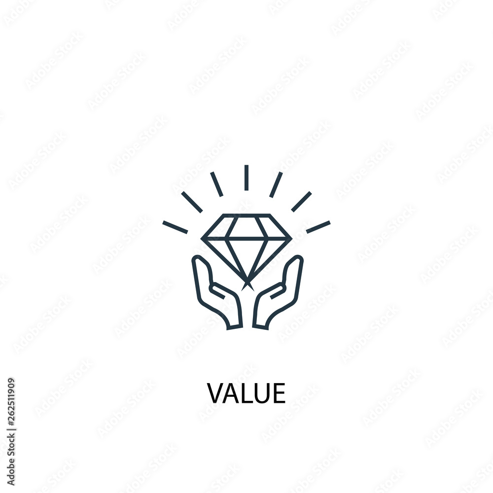 value concept line icon. Simple element illustration. value concept ...