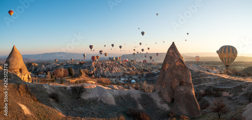 Wonderful balloons in Cappadocia with sunrise view photo