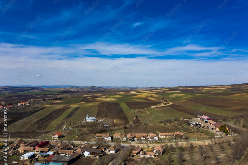 Obraz premium Small village-drone view