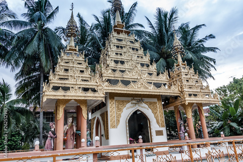 Arahant Upagutta Burmese Shrine in the Dhammikarama Burmese Temple, Pulau Tikus suburb of George Town of Penang in Malaysia photo