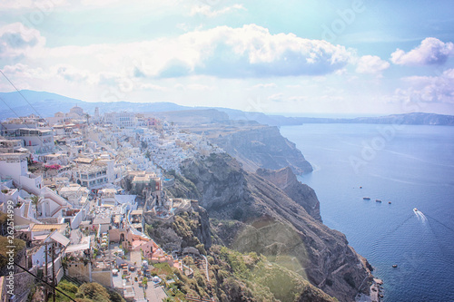 Città di Santorini nella penisola Balcanica della Grecia