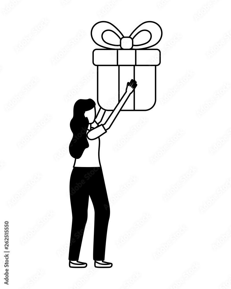 woman holding gift box