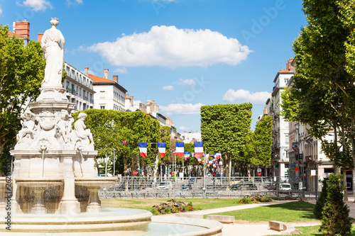 Famous fountain at Place du Marechal Lyautey, Lyon