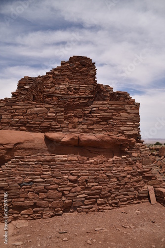 Flagstaff  AZ.  U.S.A. June 5  2018. Wupatki ruins of the Wupatki National Monument. Built circa 1040 to 1100 A.D. by the  Sinagua.  Approximately 100 people called Wupatki home by 1100 A.D. 