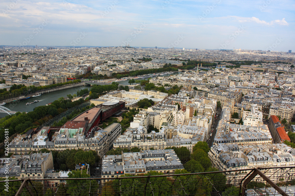 aerial view of paris from eiffel tower
