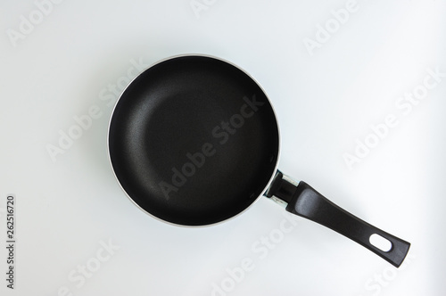 Black mini pan on the isolated white background