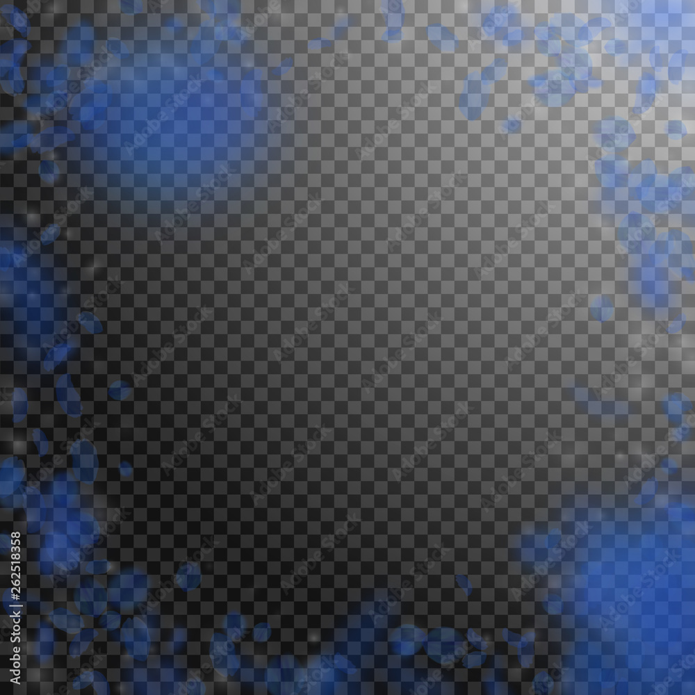 Dark blue flower petals falling down. Juicy romant Dark blue flower petals falling down. Juicy romant