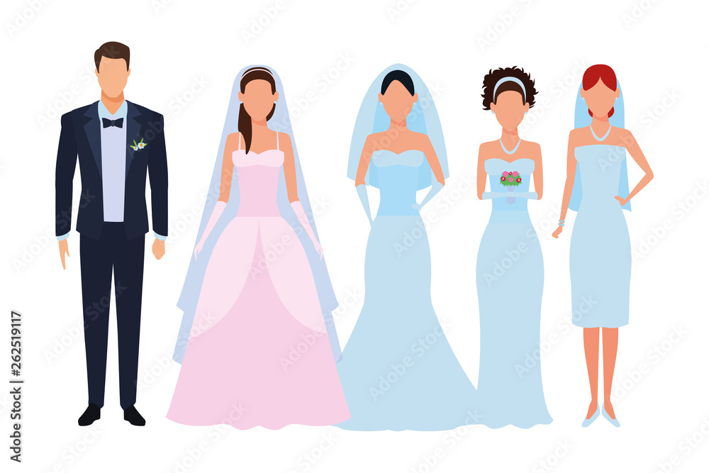 people dressed for wedding