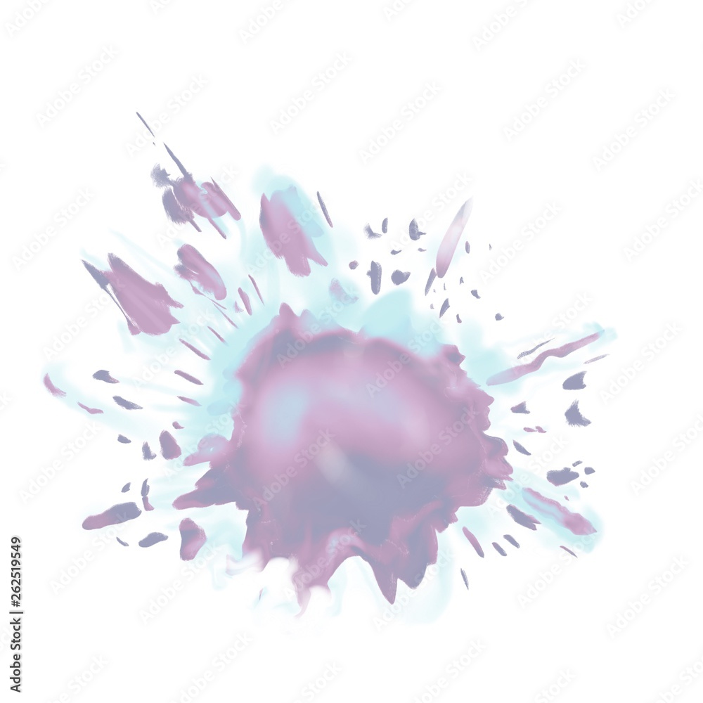 Abstract multi-colored spots of liquid, splashes of paint. White background. Modern illustration for design and decoration Abstract multi-colored spots of liquid, splashes of paint. White background. Modern illustration for design and decoration