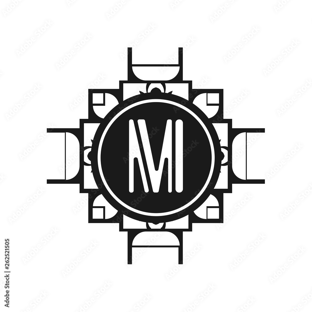 Fototapeta premium Art Deco Modern monogram