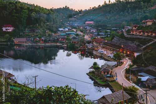 Nature tourism on the mountain; Chinese village. at Ban Rak Thai village Mae Hong Son in Thailand, Travel relax.