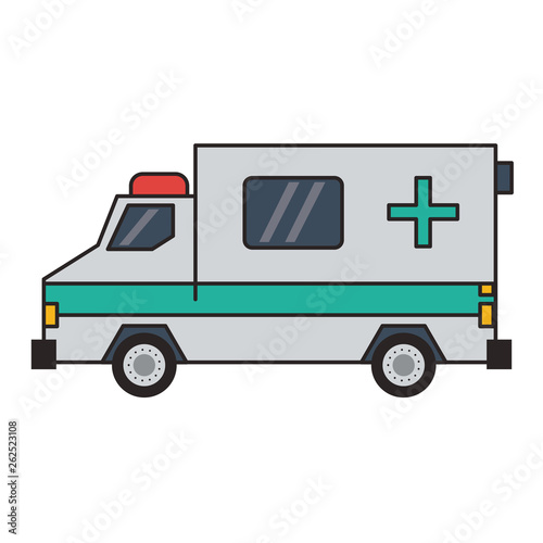 Ambulance emergency vehicle sideview