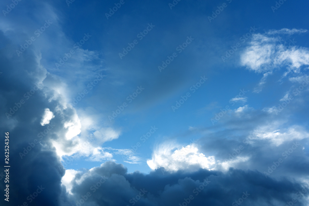 Beautiful sky with cloud before sunset evening .