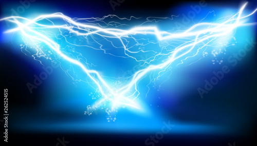 Heat lighting, arc. Electrical energy. Vector illustration.