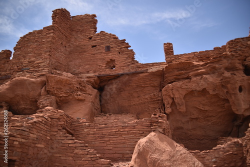 Flagstaff, AZ., U.S.A. June 5, 2018. Wupatki ruins of the Wupatki National Monument. Built circa 1040 to 1100 A.D. by the Sinagua. Approximately 100 people called Wupatki home by 1100 A.D. 
