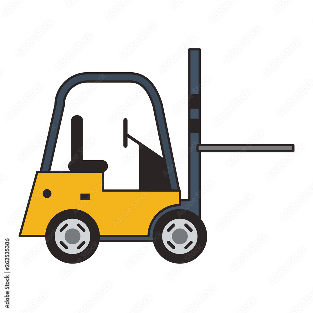 Forklift cargo vehicle sideview