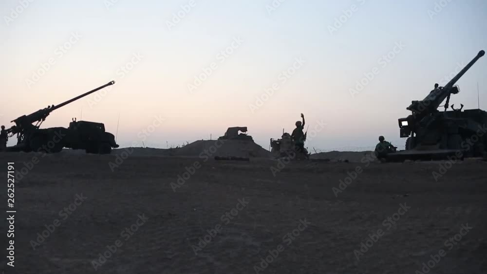 M777 Howitzers fired in field as ground shakes